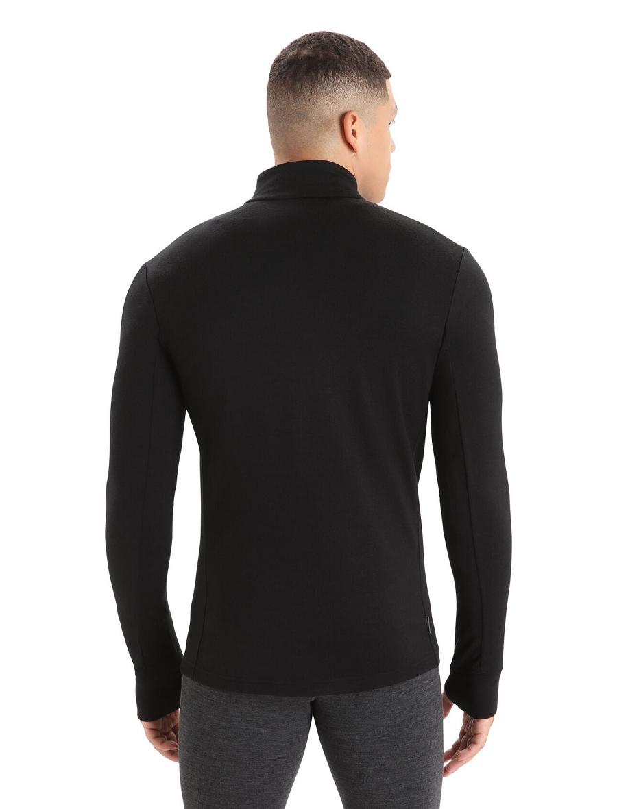 Icebreaker Merino Quantum III Long Sleeve Zip Miesten Huppari Mustat | FI 1263QMAZ